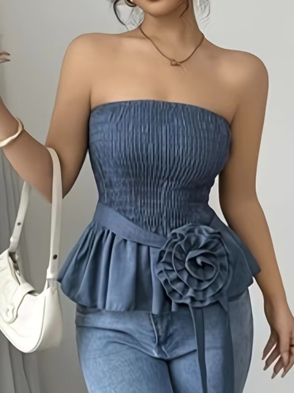 Sexy Off-The-Shoulder Backless Solid Color Versatile Hot Temperament Fashion - Picture 5 of 5